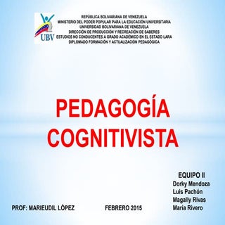 PEDAGOGÍA COGNITIVISTA