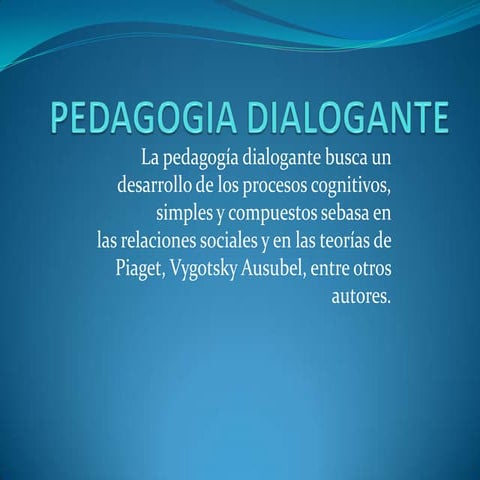 Pedagogia dialogante