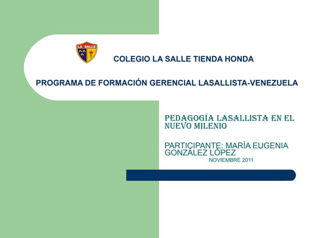 Pedagogia lasallista en el nuevo mi...