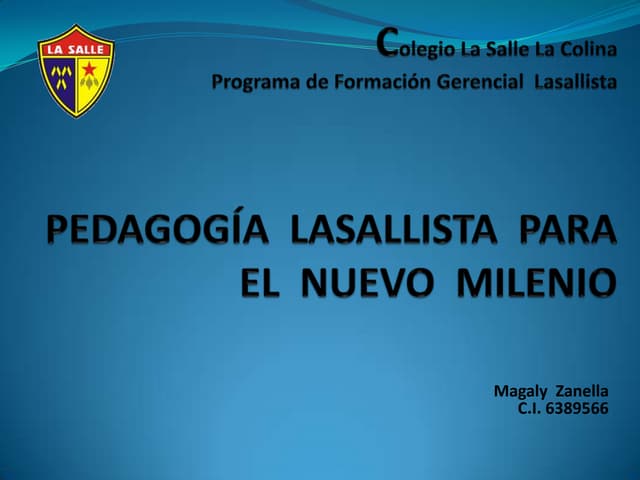 Pedagogia lassallista para el nuevo...