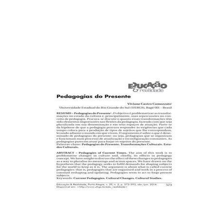 Pedagogias do Presente