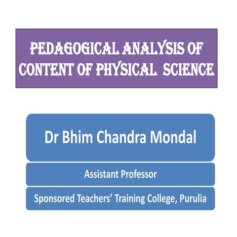 Pedagogical analysis of contents of physical science