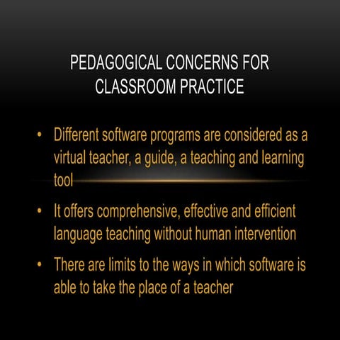 Pedagogical concerns for classroom practice