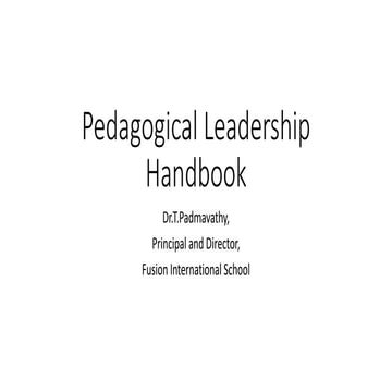 Pedagogical leadership handbook