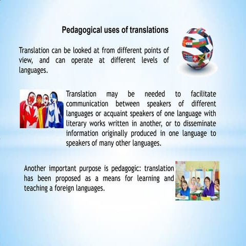 Pedagogical uses of translation