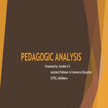 Pedagogic analysis