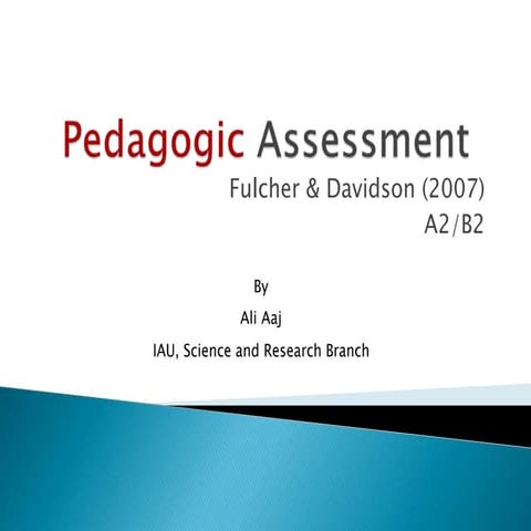Pedagogic Assessment