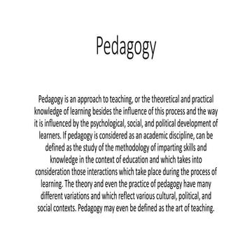 Pedagogy