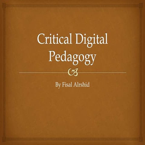 Pedagogy(CDP) By Fisal Alrshid