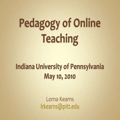 Pedagogy of online teaching
