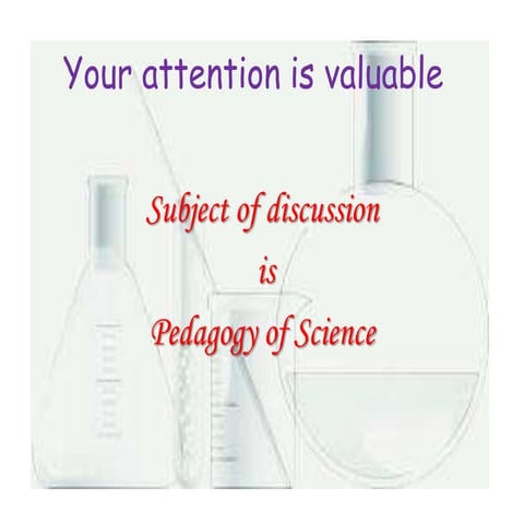 Pedagogy of science
