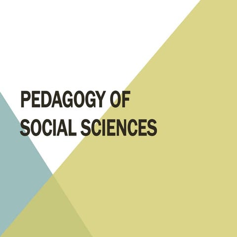 Module 12: Pedagogy of Social Sciences (Upper Primary Stage)