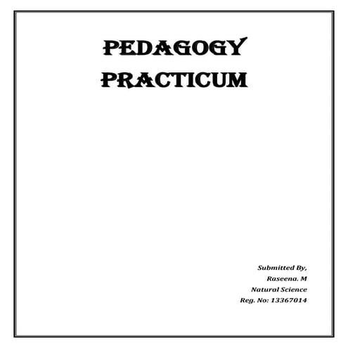 Pedagogy practicum