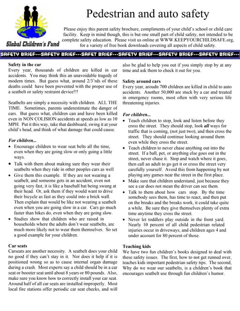 Highway Safety / Road Safety Tips for Parents and Children | PDF ...