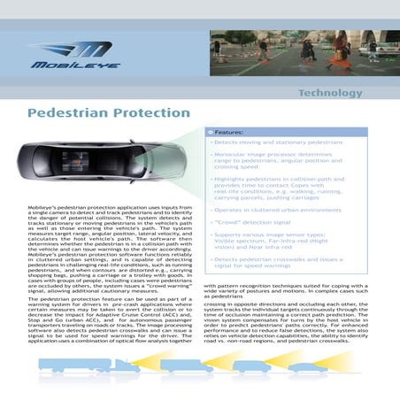 Pedestrian Detection Technology - Brochure