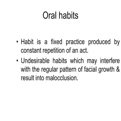 Pedia oral habit | PDF