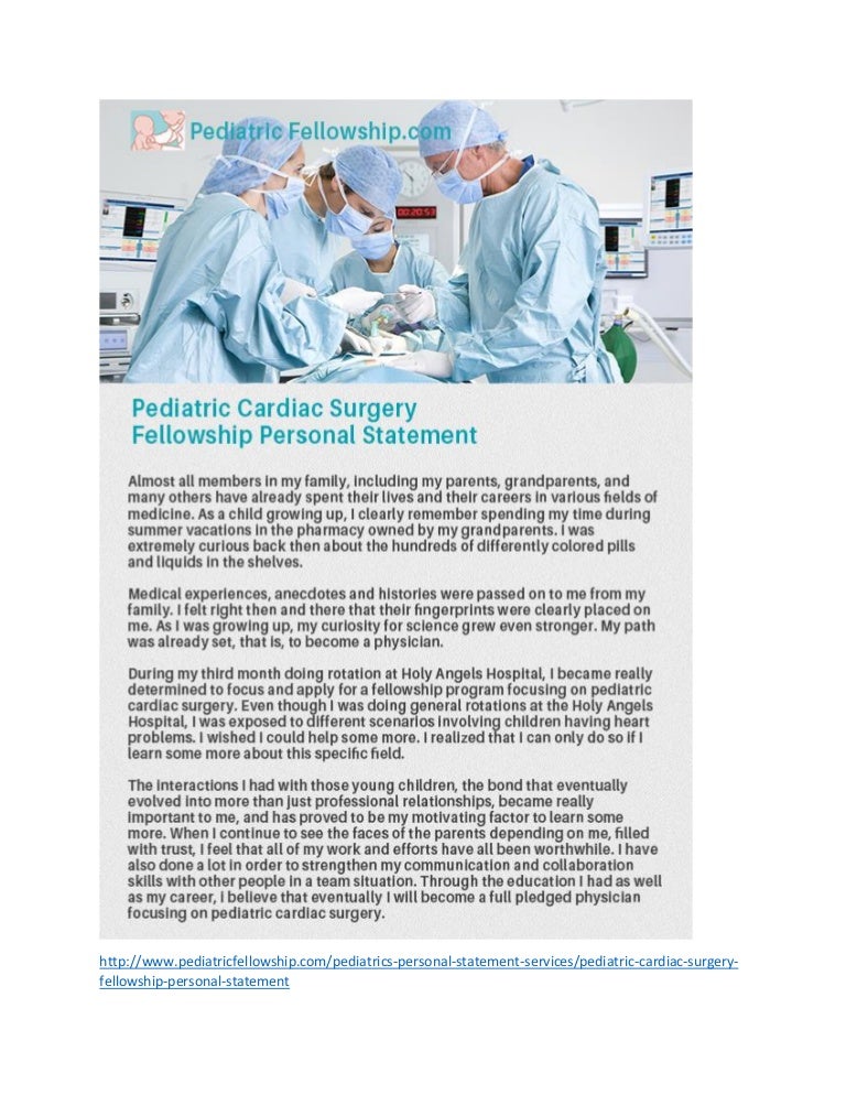 Personal statement cardiothoracic surgery