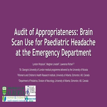 Audit of Appropriateness for Brain Scan Use for Paediatric Headache at the Em...