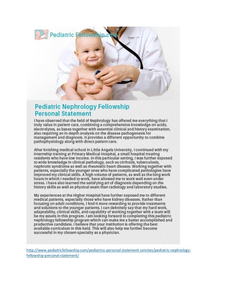 Personal statement for nephrology fellowship picture