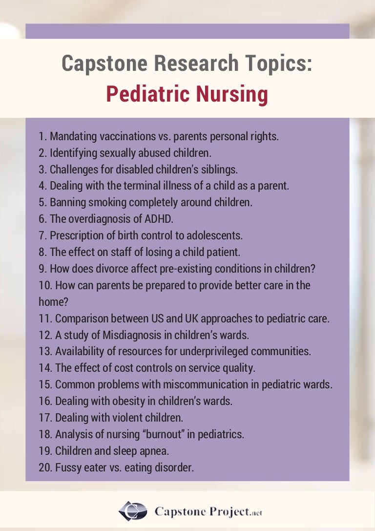 pediatric-nursing-capstone-project-ideas