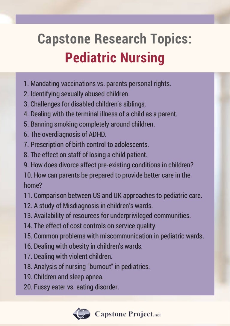 m sc nursing research topics in pediatrics