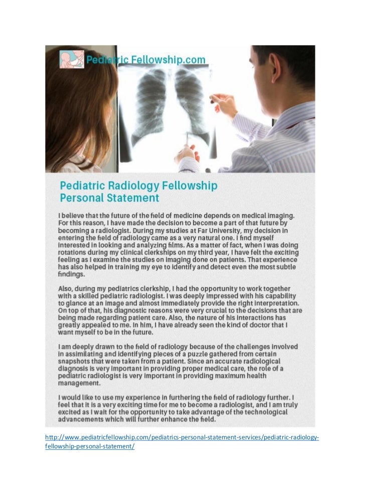 Radiology residency personal statement sample picture