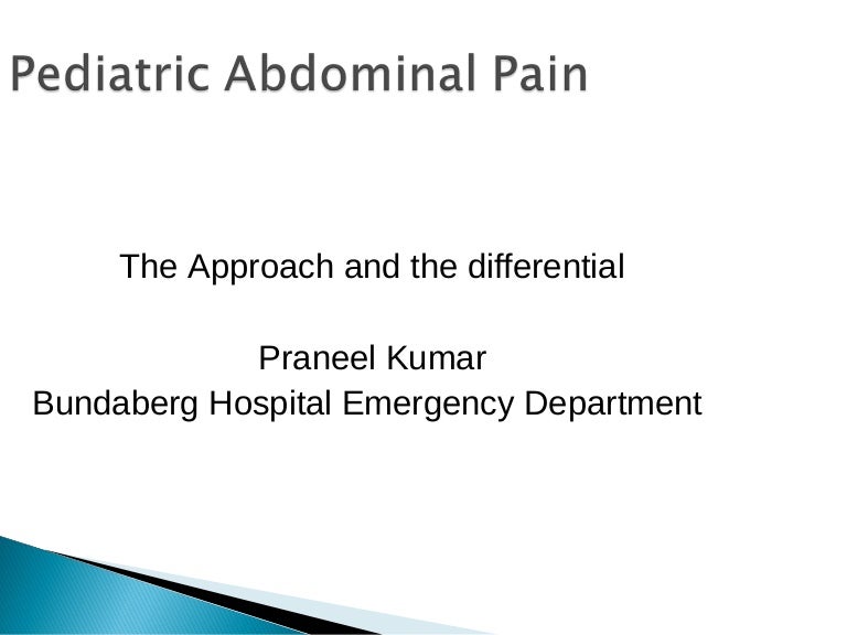 Pediatric abdominal pain