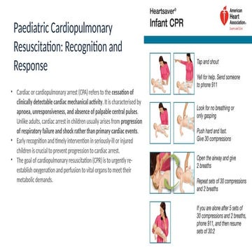 Pediatric Cardiopukmonary resuscitation and guidlines a | PPTX