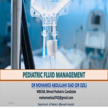 Pediatric Fluid Management DR.OZIL