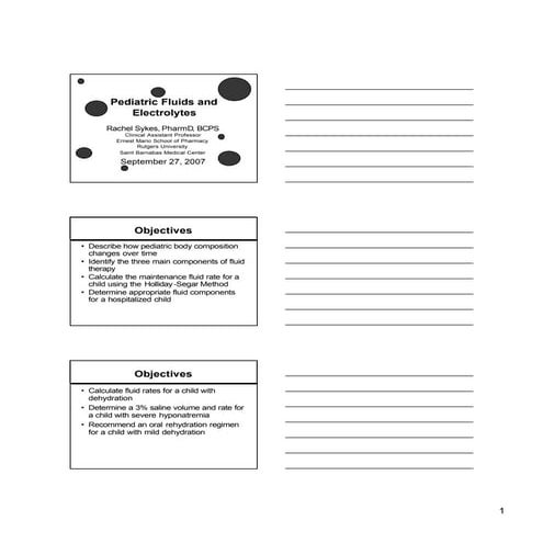 Pediatric fluids and electrolytes