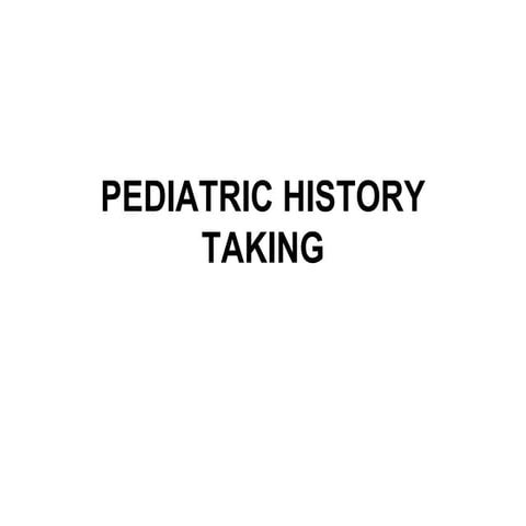 Pediatric history taking