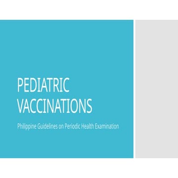 PEDIATRIC IMMUNIZATION VACCINATION PHILS | PPTX