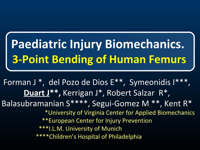 Pediatric injury biomechanics 