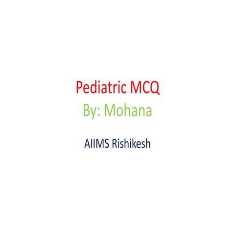 Pediatric mcq