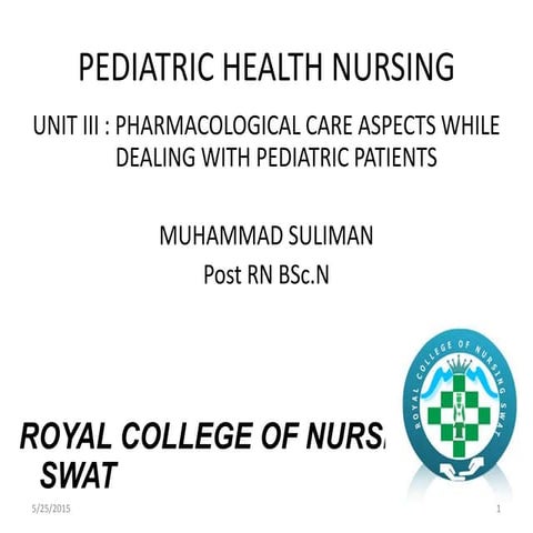 Pediatrics pharmacology