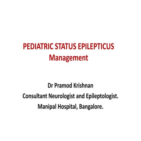 Pediatric status epilepticus