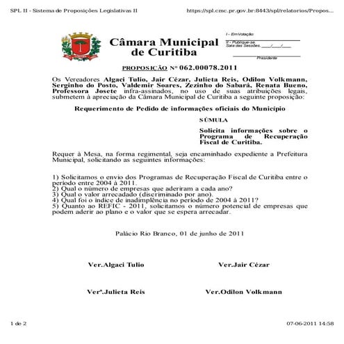 Oficio prefeitura urbanismo | PDF