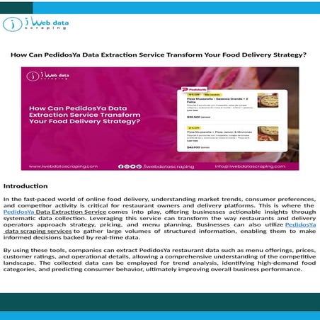 Transform Food Delivery Strategy with PedidosYa Data Extraction Service ...