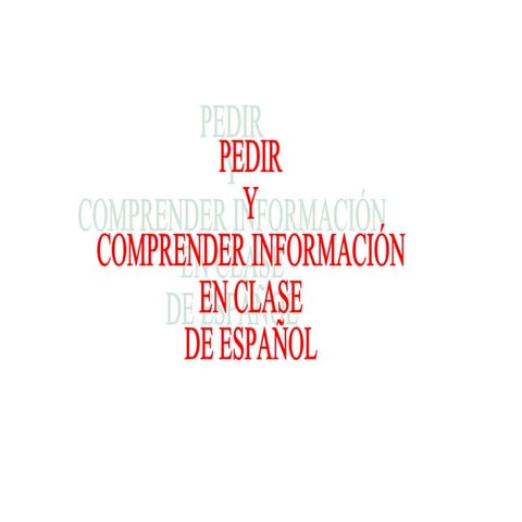 Pedir y comprender información en clase de español