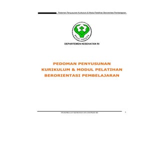 Pedoman penyusunan kurikulum & modu...
