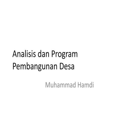 Pedoman penyusunan proposal program pembangunan desa