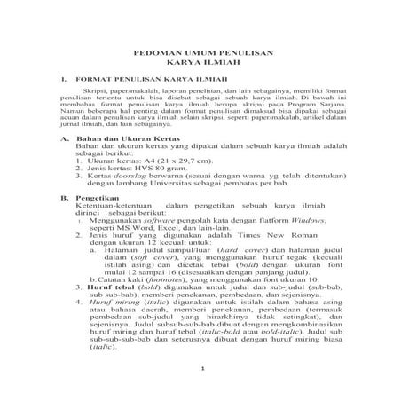 Pedoman Penulisan Karya Ilmiah