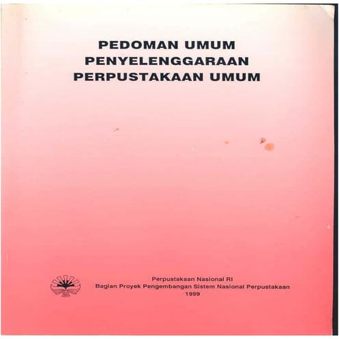 Pedoman umum penyelenggaraan perpustakaan umum