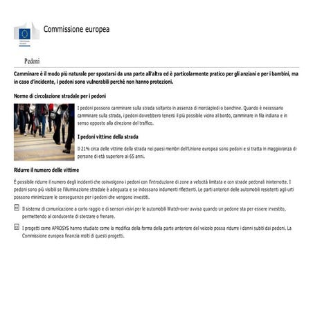 Pedoni   commissione europea