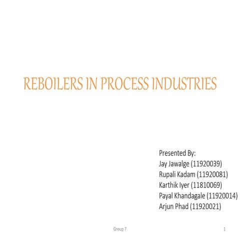 reboiler in process industry.