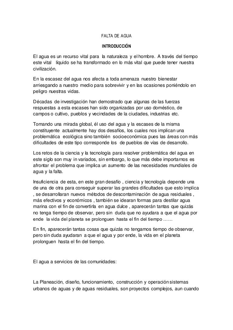 LA FALTA DE AGUA LA FALTA DE AGUA