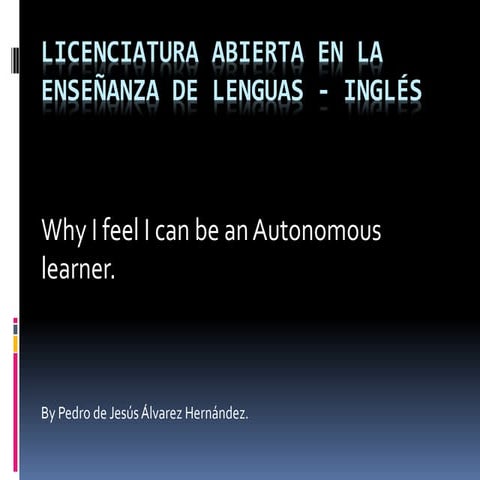 Autonomous learner | PPTX