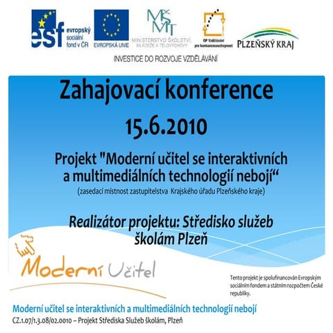 Představení projektu moderní učitel - Zdeněk Pech