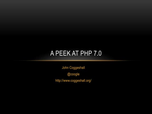 Peek at PHP 7