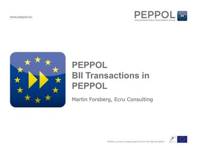 PEPPOL online WS. 4 and 5 CENBII Transactions in PEPPOL